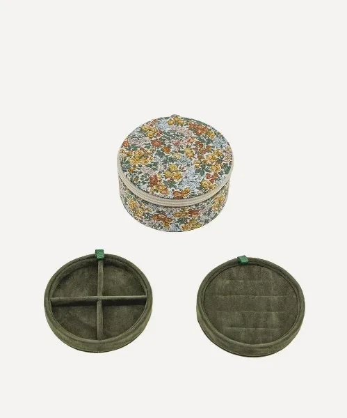 Penstemon Road Tana Lawn™ Cotton Round Jewellery Box