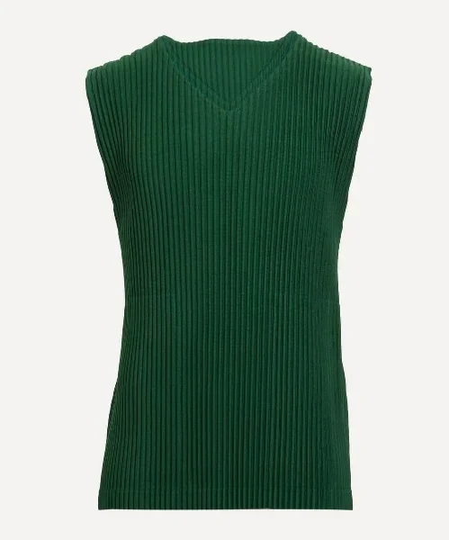 MC AUGUST Seaweed Green Pleated Top