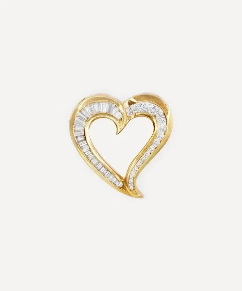 18ct Gold Vintage Open Heart Brooch