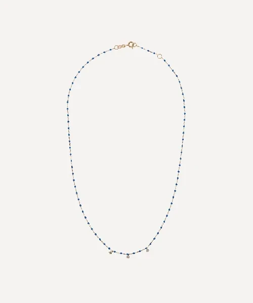 18ct Gold Mini Gigi Resin Bead and Diamond Necklace