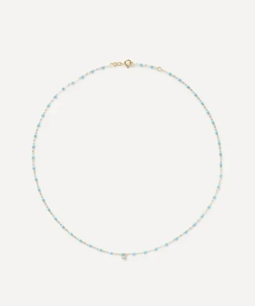 18ct Gold Classic Gigi Supreme Diamond And Resin Bead Necklace