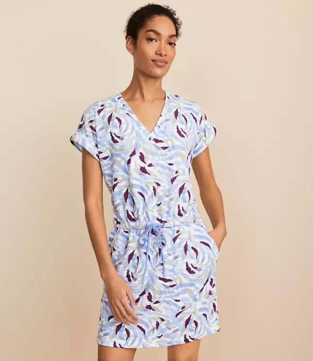 Lou & Grey Tiger Stripe Cozy Cotton Terry Mini Pocket Dress - Now 51% Off!