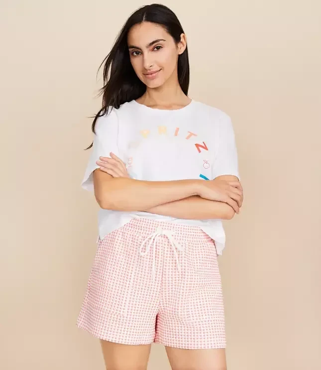 Lou & Grey Gingham Jacquard Shorts - 51% Price Drop!