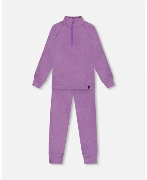 Toddler Girls Two Piece Thermal Underwear Set Purple - Toddler|Child