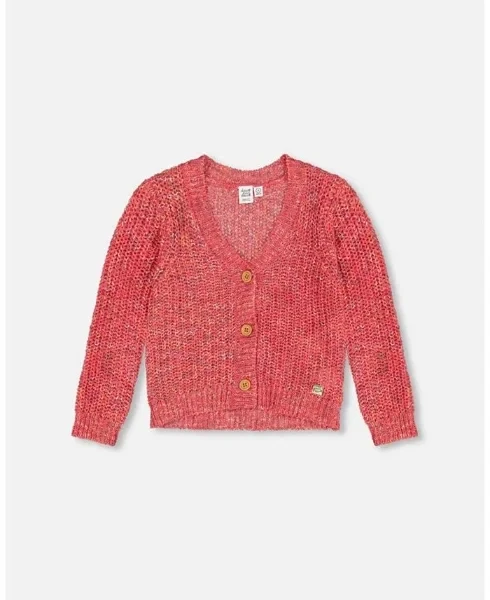 Big Girls Knit Cardigan Magenta