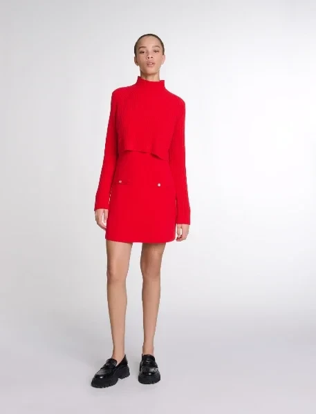 Knit 2-in-1 short dress - 20% Off Today!