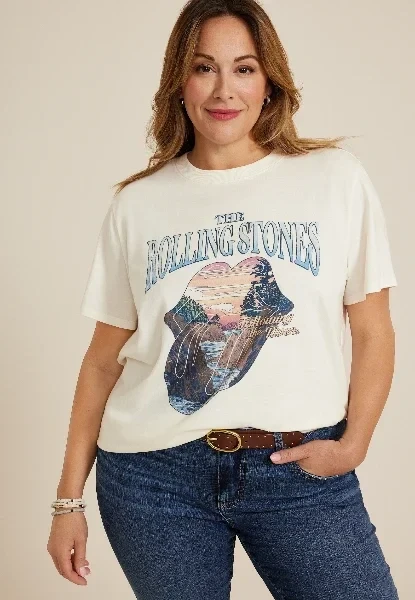 Plus Size The Rolling Stones Oversized Fit Graphic Tee - Save $1499 Today!