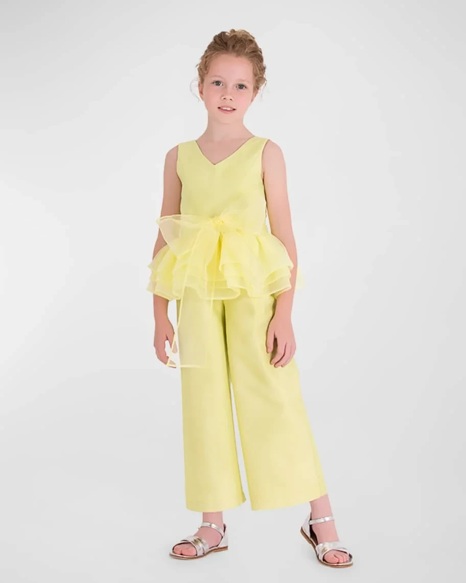 Girl's Aloha Bow Peplum Jumper, Size 3T-10