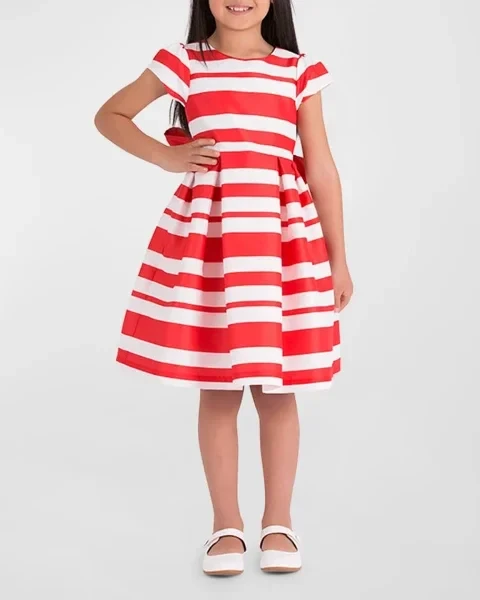 Girl's Candy Bow Short-Sleeve Dress, Size 3T-10
