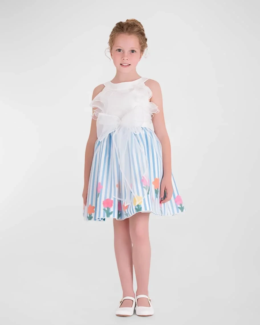 Girl's Azure Garden Dress, Size 3T-10