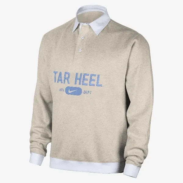 UNC Club Fleece Men's Nike College Long-Sleeve Polo - 24% Price Drop!