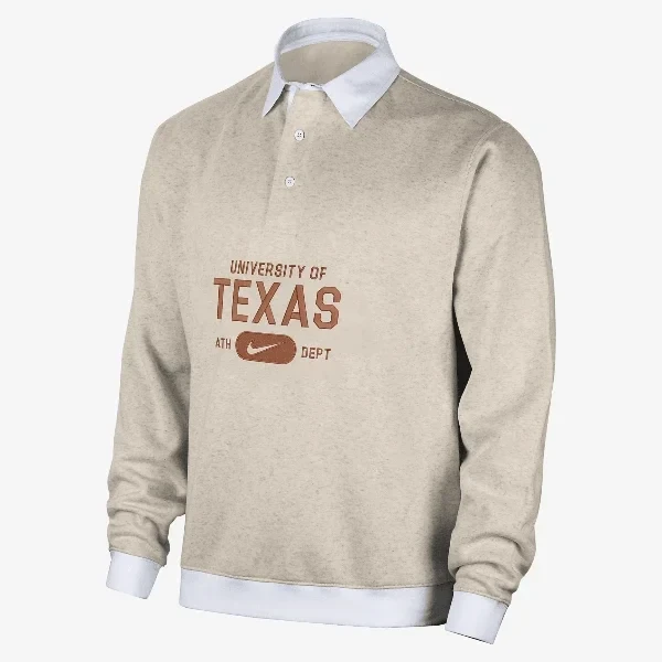 Texas Club Fleece Men's Nike College Long-Sleeve Polo - 24% Off Today!