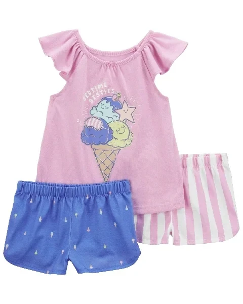 Toddler 3-Piece Ice Cream Loose Fit Pajama Set