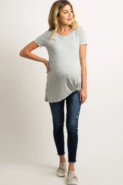 PinkBlush Blue Dark Wash Slightly Distressed Skinny Jeans - Save $2200 Today!