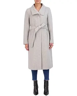 Cole Haan Slick Wool-Blend Long Zip Up Coat - Now 84% Off!