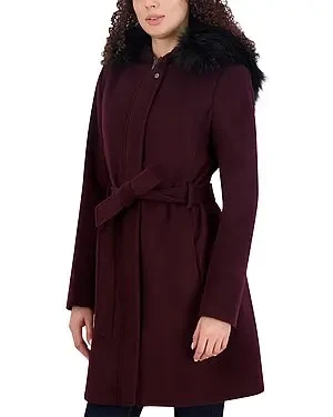 Cole Haan Slick Wool-Blend Hooded Coat - 77% Discount Now!