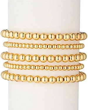 Eye Candy LA 18K Plated Emma Stretch Bracelet Set - 69% Discount Now!