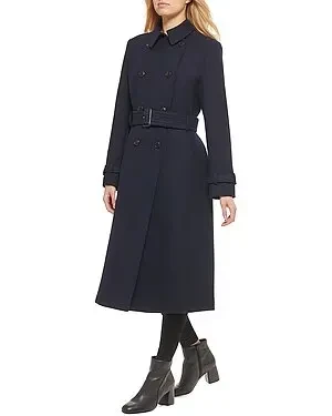 Cole Haan Flared Wool-Blend Trench Coat - Save 87% Today!