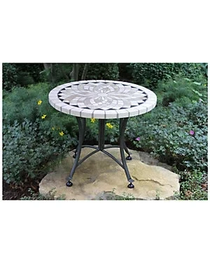 Outdoor Interiors 24in Spanish Marble Accent Table - Save $10600 Today!