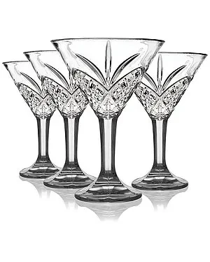 Godinger Set of 4 Dublin Crystal Martini Glasses