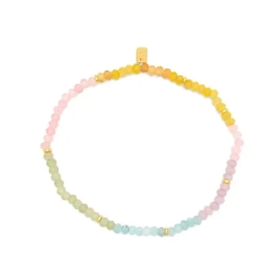 Women's Pura Vida Ombre Rainbow Stretch Bead Anklet Bracelet - 22% Price Drop!