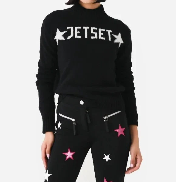 Star Wool Crewneck Sweater In Black - 49% Off Today!
