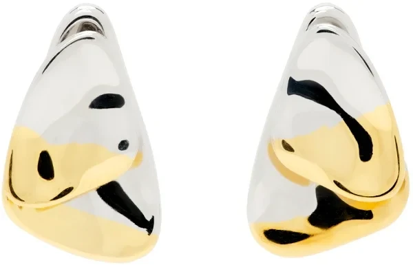 Gold & Silver Petali Large Earrings - 55% Discount Now!