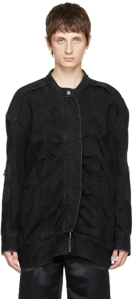 Black Bomber Denim Jacket