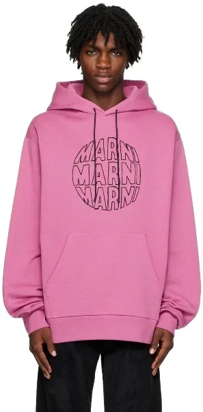Pink Printed Hoodie