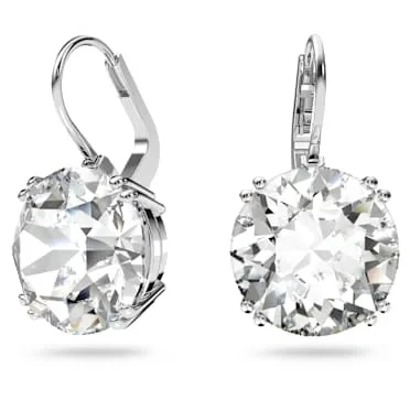 Milleniadropearrings,Roundcut,White,Rhodiumplated