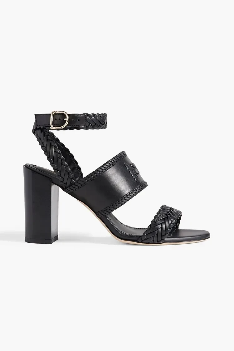 Braided leather sandals