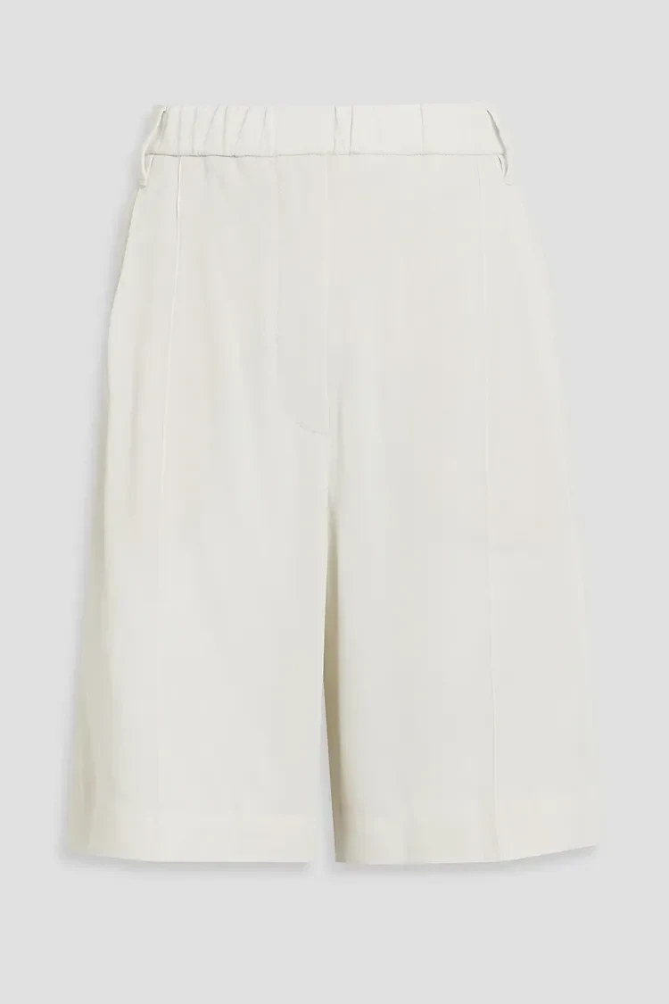 Bead-embellished crepe shorts