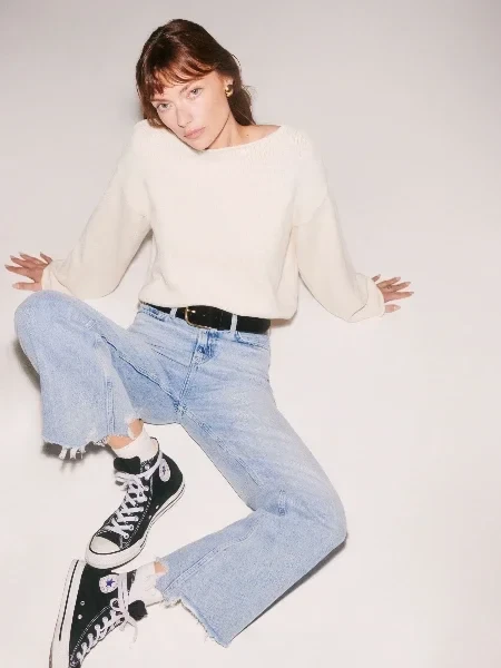 Wilder High Rise Wide Leg Cropped Jeans