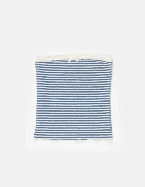 FULL TILT Stripe Lace Trim Girls Tube Top - Now 50% Off!