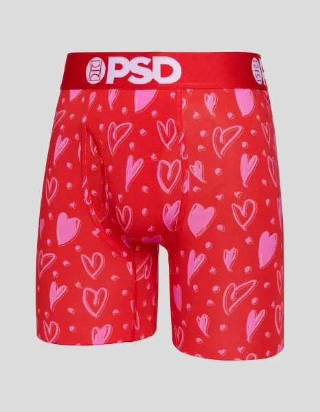 PSD Scribble Heart Mens Boxer Briefs - Save 50% Today!