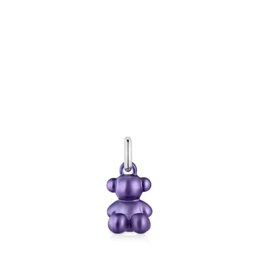 Small dark-lilac-colored steel bear Pendant Bold Bear - 30% Discount Now!