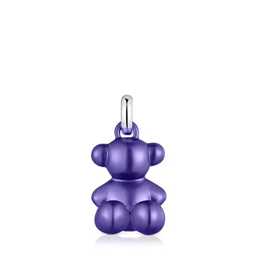 Medium dark-lilac-colored steel bear Pendant Bold Bear - 30% Off Today!