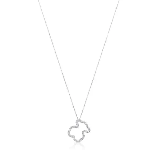 White Gold TOUS Icon Gems Necklace with Diamonds 1,6cm. Bear motif - 20% Off Limited Time!