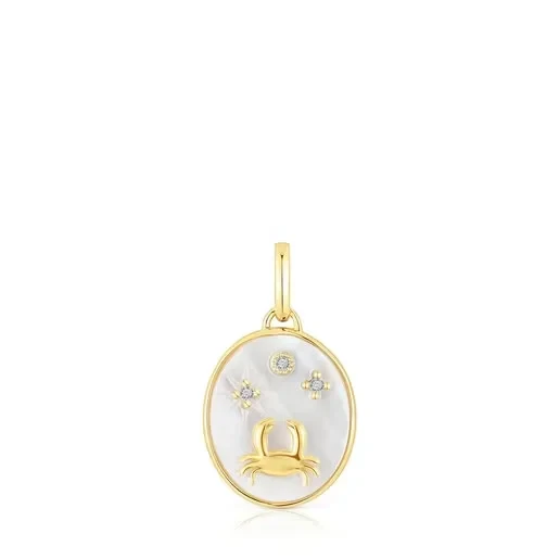 Cancer Pendant in silver vermeil with mother-of-pearl and topazes TOUS Horoscope - 30% Off Today!