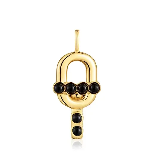 Pendant with 18kt gold plating over silver and onyx TOUS MANIFESTO - 30% Off Today!