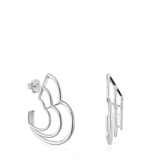 Bickie triple heart silver Eearrings - 40% Price Drop!