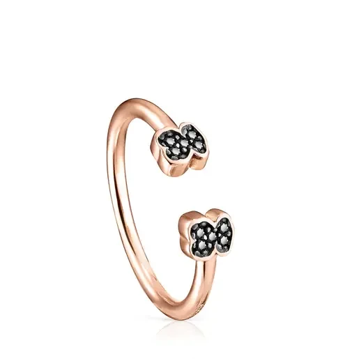 TOUS Motif open Ring in Rose Silver Vermeil with Spinels - 30% Off Today!