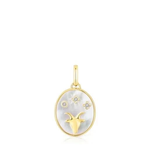 Capricorn Pendant in silver vermeil with mother-of-pearl and topazes TOUS Horoscope - 30% Discount Now!