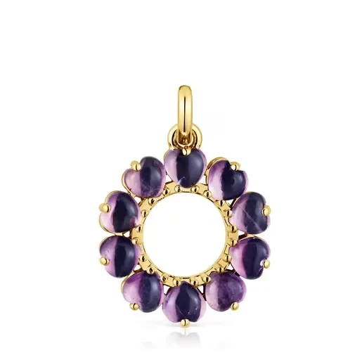 Small Pendant with 18kt gold plating over silver and amethyst Sugar Party - Save $6900 Today!