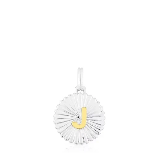 Silver and silver vermeil TOUS Alphabet letter J medallion Pendant - 40% Off Limited Time!