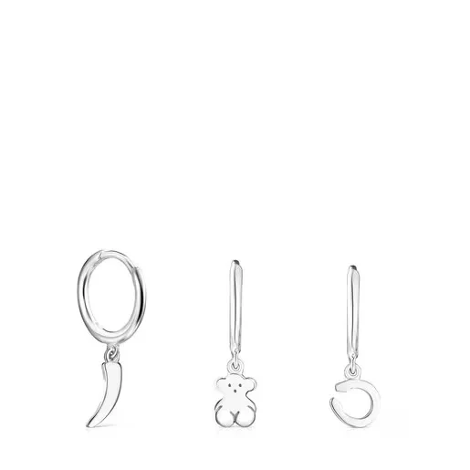Silver TOUS Good Vibes Hooped earring Set - Save $2700 Now!