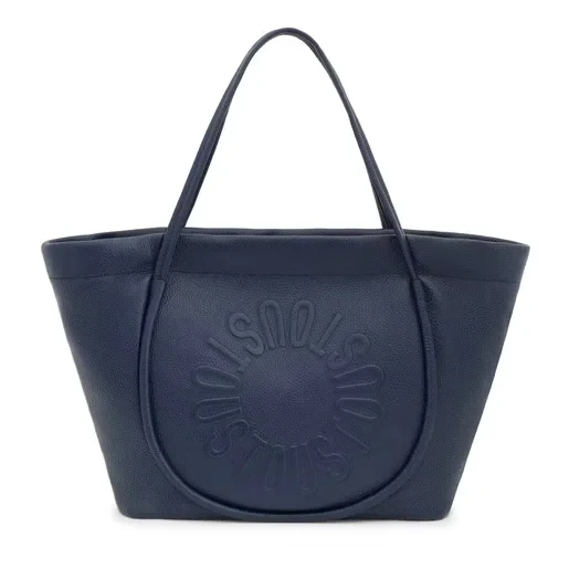 Large navy blue leather Tote bag TOUS Miranda - 30% Off Today!