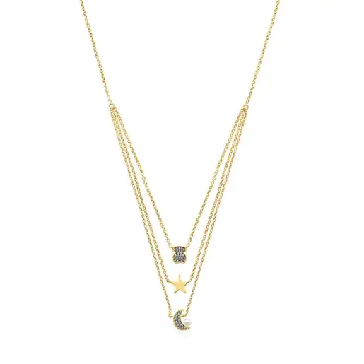 Nocturne Necklace in Silver Vermeil with Diamonds and Pearl - 30% Off Limited Time!