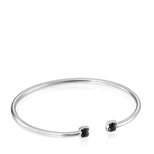 TOUS Mini Onix Bracelet in Silver with Onyx 5,5cm - Now 30% Off!
