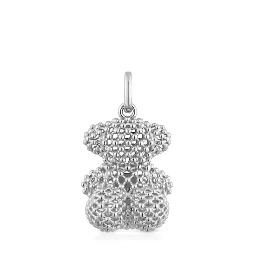 Bold Bear 22 mm medium texturized silver bear Pendant - Save $9000 Today!